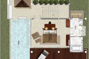026_Floor Plan_Prime Pool Villa_Upstairs (bedroom) -Layout The Vijitt R